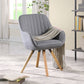 KirKasa Mid Century Modern Desk Chair No Wheels Swivel Accent Home Office Chair with Walnut Color Wood Legs for Living Room, Brown