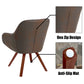 KirKasa Mid Century Modern Desk Chair No Wheels Swivel Accent Home Office Chair with Walnut Color Wood Legs for Living Room, Brown