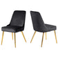 KirKasa Upholstered Dining Chairs Sets of 2 Mid-Century Modern Desk Comfy Side Chair with Gold Legs for Kitchen Living Room