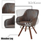 KirKasa Mid Century Modern Desk Chair No Wheels Swivel Accent Home Office Chair with Walnut Color Wood Legs for Living Room, Brown