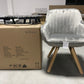 KirKasa Mid Century Modern Desk Chair No Wheels Swivel Accent Home Office Chair with Walnut Color Wood Legs for Living Room, Brown