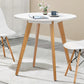 KirKasa Small Kitchen Table - 31.5" Round Dining Table, White Table with Walnut Wood Finish, Mid Century Modern Style for Dinning, Dinner, Breakfast, Narrow Space, 2 to 4 People